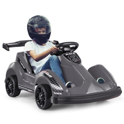 Infans 6V Battery Powered Go Kart Kids Ride On 4 Wheel Racer RC w/ Bumper & Music