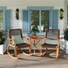 Osparple Rocking Chair Outdoor Set of 2 Acacia Rattan Outdoor Chairs with Seat and Back Reclining Outdoor Lounge Chairs for Balcony - 2 of 4