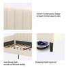 Twin Size Velvet Upholstered Daybed With Ribbed Tufted Backrest, Modern Design Daybed, Foam Comfort Bed Frame, Box Spring Not Required - 3 of 4