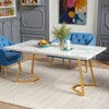 MAYEERTY 55" Computer Desk, Faux Marble Study Desk Office Table - 3 of 4