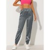 INSPIRE CHIC Women's Satin Drawstring Elastic High Waist Shiny Silky Cargo Pants - 2 of 4