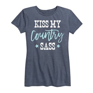 Women's - Country Casuals - Kiss My Country Sass Short Sleeve Graphic T-Shirt - 1 of 4