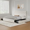 Frame with 4 Storage Drawers, Faux Leather Upholstered Platform Bed Frame, Adjustable Headboard, , No Box Spring Needed - 3 of 4