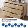 6 Drawer Dresser, Rattan Dresser for Bedroom with Metal Handles, Farmhouse Wood Storage Chest of Drawers - 3 of 4