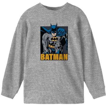 Batman Half Art Boy\'s Heather Grey T-shirt : Target