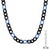 Steeltime Men's two tone ip stainless steel figaro chain necklace. Color Options: Blue, Gold - 3 of 4