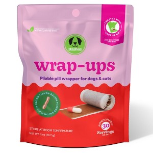 Stashios: Wrap-Ups: Pill Wrapper - Bacon - 30 Servings Bag, Dogs & Cats, Pet Treat Hides Any Size Pills, All Natural Limited Ingredients, USA Made - 1 of 4