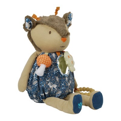 Manhattan Toy So Deer To Me Plush Stuffed Animal - 9.5" Activity Toy With Squeaker, Mirror & Teether For Babies