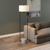 Hudson and Canal 63" Floor Lamp: Blackened Bronze, Concrete Base, Polyester Drum Shade - 4 of 4