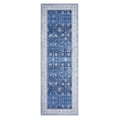Soft Area Rugs - Machine Washable for Living Room, Non Slip Thin Low Pile Carpet, Vintage Boho Indoor Large Rugs for Bedroom Dining Room