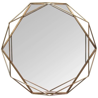 Stratton Home Decor S11541 Chloe Hand Painted Gold Metal Wall Mirror Art Decor