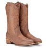 IUV Cowboy Boots For Women Western Boots Cowgirl Boots Pull On Pointy Toe Mid Calf Boots Brown - 4 of 4