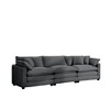 3-Seater Corduroy Mid-Century Modern Sofa with 2 Arm Pillows and 3 Throw Pillows for Living Room - 4 of 4