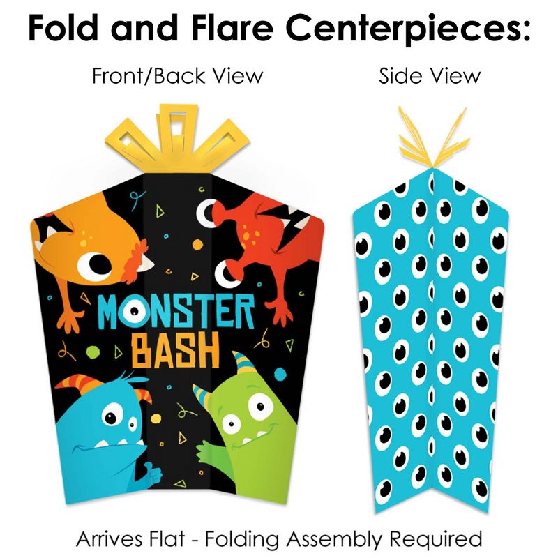 Big Dot of Happiness Monster Bash - Little Monster Birthday Party or Baby Shower Decor and Confetti - Terrific Table Centerpiece Kit - Set of 30, 5 of 9