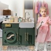 INFURNIC Play Food and Toy Kitchens Wooden Washing Machine Set with Accessories for Playroom, Green, 27.5"*11.4"*23" - 2 of 4