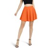 Women's Basic Stretch Flared Skater Skirt - Versatile Casual Mini Skirt for Effortless Style Orange Orange Medium - 4 of 4
