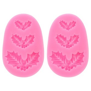 Unique Bargains Leaf Silicone Polymer Clay Fondant Template for Crafts Air Dry Candy 2 Pcs - 1 of 4
