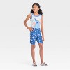 Girls' Disney Stitch Bike Shorts - Blue - 3 of 3
