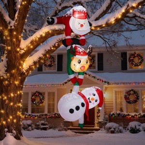 7.5FT Christmas Inflatable Decoration, Inflatable Hanging Santa & Reindeer & Snowman Blow Up Yard Decorations for Holiday Party Front Yard Lawn Garden - 1 of 4