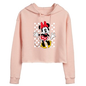 Women's - Disney - Minnie Mouse Polka Dots Cropped Graphic Hoodie - 1 of 3