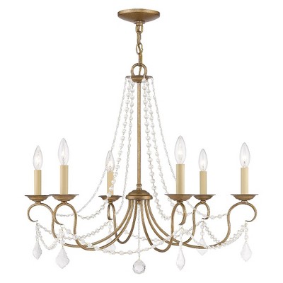 Livex Lighting Pennington 6 - Light Chandelier in  Antique Gold Leaf