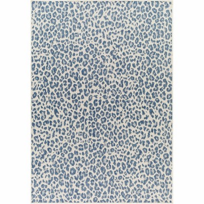 Hauteloom Garbo Blue Leopard Print Area Rug