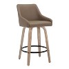 LumiSource Set of 2 Hannah Counter Height Barstools Whitewashed Wood - 2 of 4