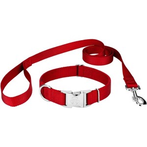 Country Brook Petz Premium Nylon Dog Collar and Leash Set for Small Medium Large Dogs - Vibrant 30+ Color Selection - 1 of 4