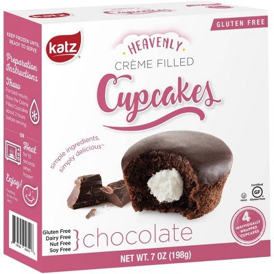 Katz Frozen Gluten Free Creme Filled  Chocolate Cupcakes - 7oz