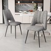 Kumasinova Dining Chairs Set of 4,Linen Upholstered Chairs with Metal Legs,Adjustable Feet,High Resilience Foam Cushion,Chairs for Dining Room - 2 of 4