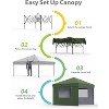 10x10 Ft Pop Up Canopy, 10'x10' Folding Canopy with 3 Highters Adjustable, Outdoor Event Shelter UPF 50+ Gazebo Portable Tents for Beach Wedding EZ - 3 of 4