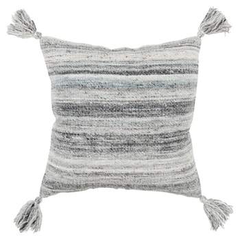 20"x20" Oversize Tassel Striped Poly Filled Square Throw Pillow - Rizzy Home
