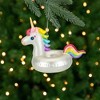 Northlight 6.5" Rainbow Unicorn Pool Float Glass Christmas Ornament - 2 of 4