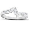 Pompeii3 1/2 Ct Marquise Diamond Engagement Trio Wedding Ring Set 10k White Gold - 3 of 4