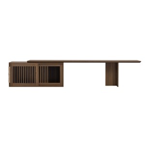 Modern TV Stand And Cat House,Pet Friendly Furniture With Extendable Table,Sliding Shutter Door And Flip-Down Storage–LAOTIES - 1 of 4