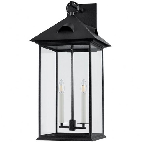 Troy Lighting Corning 2 - Light Wall Light In Forged Iron Clear Shade ...