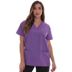 Just Love Solid Scrub Top for Women with Pockets and V-Neck - Comfortable and Professional Medical Uniform - 1 of 3