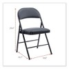 Alera Alera PU Padded Folding Chair, Supports Up to 250 lb, Black Seat, Black Back, Black Base, 4/Carton - 3 of 4