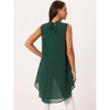 INSPIRE CHIC Women's Casual Tie Back Asymmetrical High Low Sleeveless Mock Neck Flowy Blouse - 4 of 4