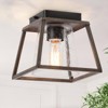 LNC Lapps 1-Lights 8-in Matte Black and Seeded Glass LED Flush Mount Lightsing - 2 of 4