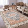 Washable Vintage Area Rug, Non-Slip Low Pile Throw Soft Rugs with Rubber Backing, Area Rug Rugs for Living Room,Vintage Rugs Medallion Carpet - 3 of 4