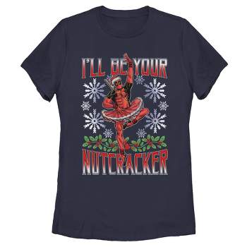 Women's Marvel Christmas Deadpool Nutcracker T-Shirt