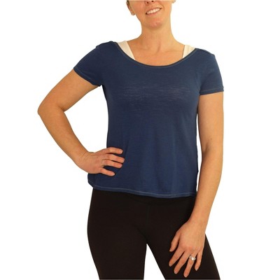 Aeropostale Womens Knot Back Cropped Basic T-Shirt, Blue, X-Large