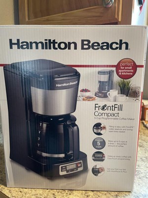 Hamilton Beach FrontFill® 5 Cup Compact Coffee Maker with Programmable  Clock & Glass Carafe - 46111