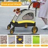 Large Heavy Duty Dog Stroller Folding Pet Stroller 4-Wheel Pet Travel Carrier Double Door Pet Trolley Skylight Cart with Rainproof Cover - 4 of 4