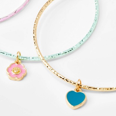 Girls&#39; 6pk Mixed Bangle Bracelet Set with Charms - Cat &#38; Jack&#8482;