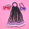 Willow & Ruby Kid's 2-Piece Ponytail Set - Beaded Synthetic Braided Hair Extensions Ponytail Holder with Knocker Bubble Hair Ties - 4 of 4
