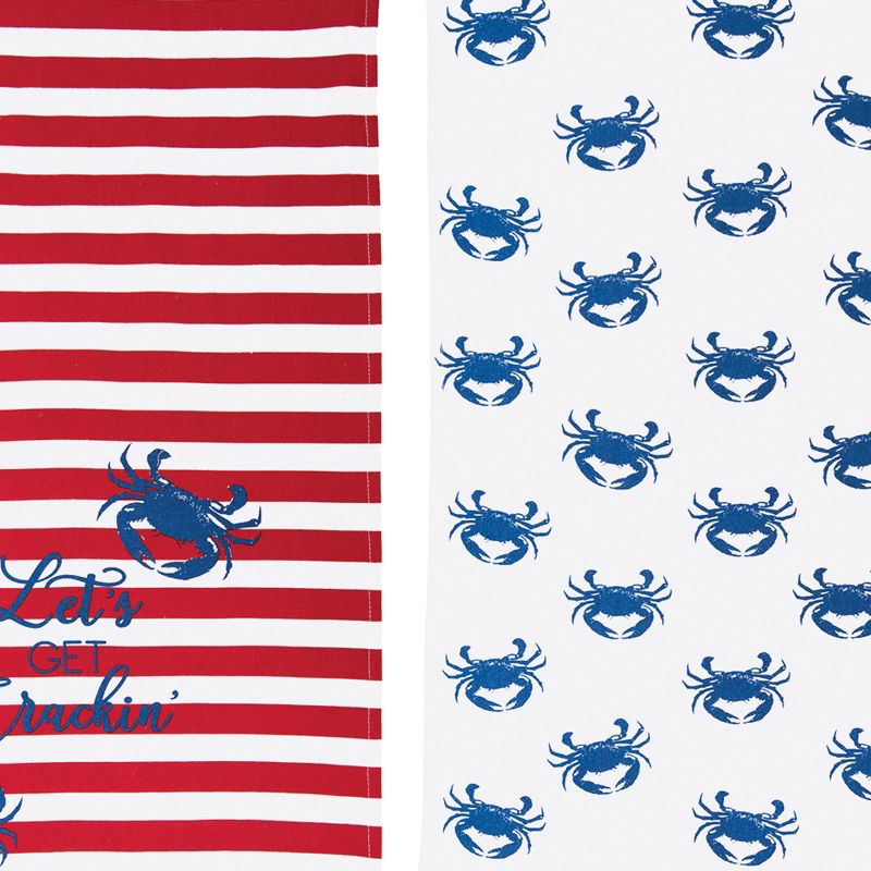 C&F Home Blue Crab Patriotic July Fourth Printed Flour Sack Kitchen Towel Dishtowel Set of 3, 2 of 5