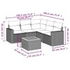 vidaXL 6 Piece Patio Sofa Set with Cushions Black Poly Rattan - 3 of 4