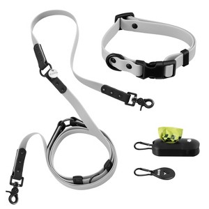 THE LICKER STORE Luna 8FT Adjustable 6-in-1 Waterproof Hands-Free Leash and Collar with LED Flashlight, Bag Dispenser, and Poop Bag Holder - 1 of 4